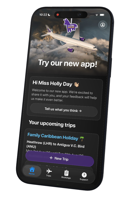 Help and support in the Holiday Extras app