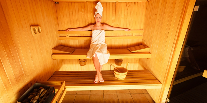 Girl in sauna
