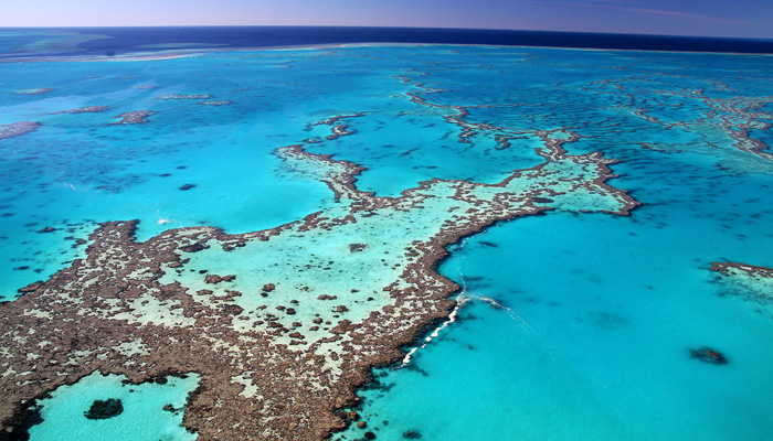 Great Barrier Reef from above.