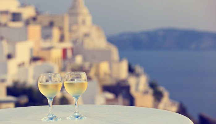 wine in Santorini
