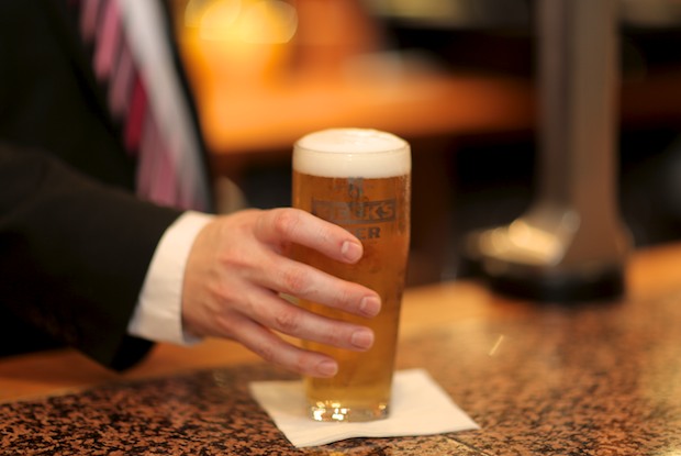 Have a pint at the Holiday Inn