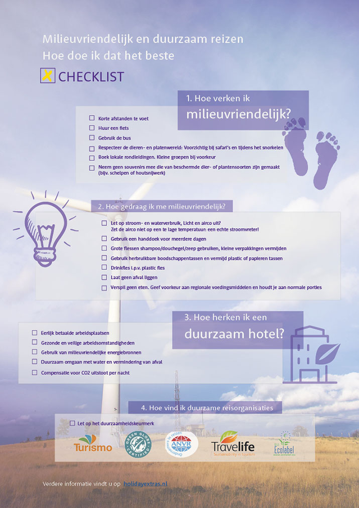 checklist duurzaam reizen